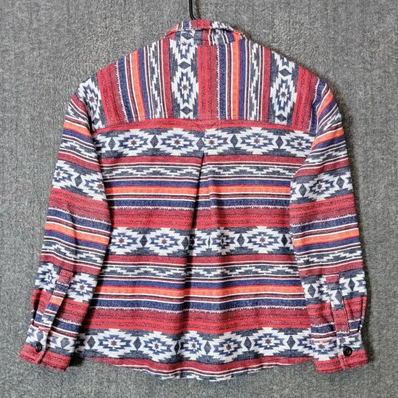 Rock & Roll Denim Shirt Womens XL Red White Blue Aztec Button Up Jacket Shacket - Picture 8 of 14